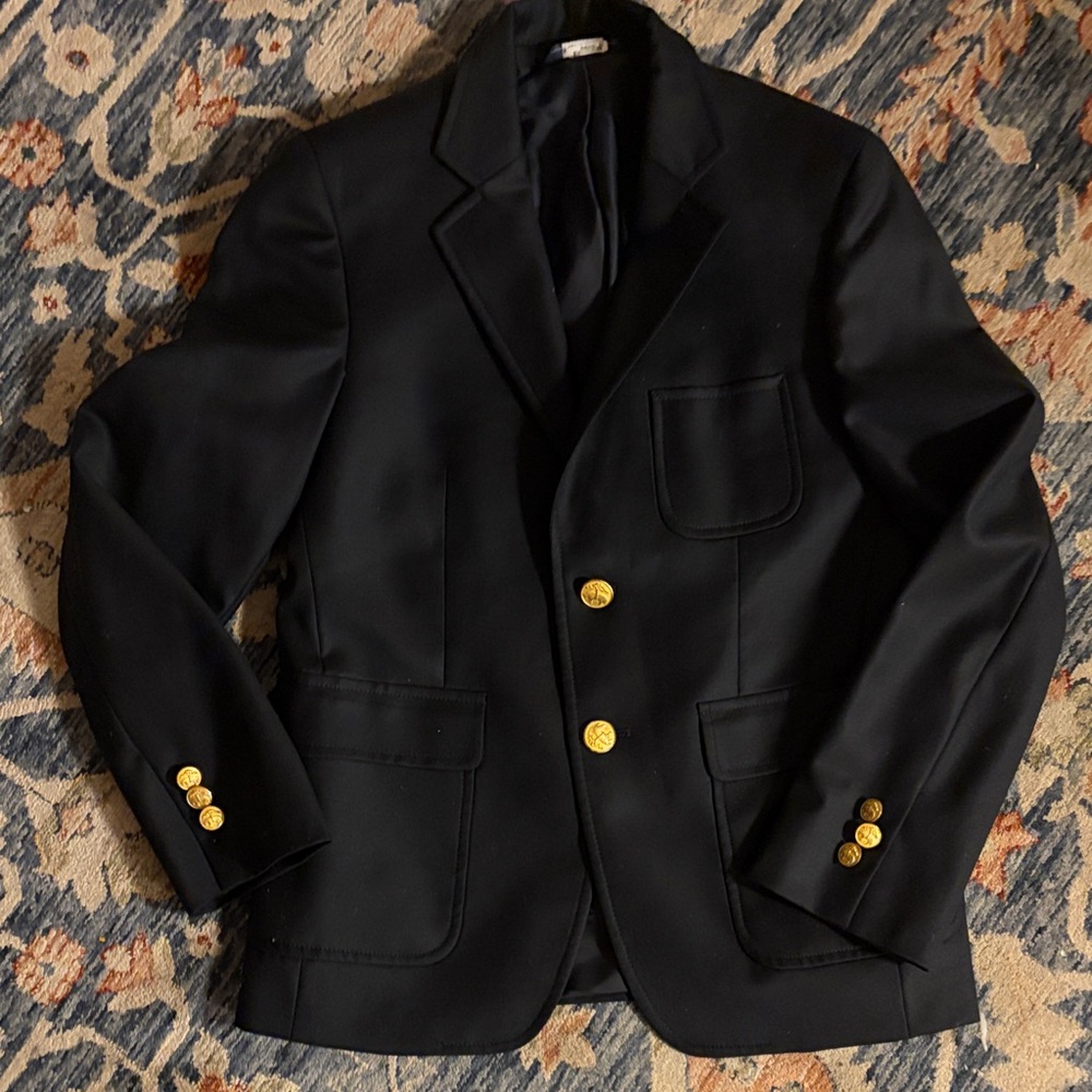 Boys size 12 Brooks Brothers Navy Blazer with Gold Buttons